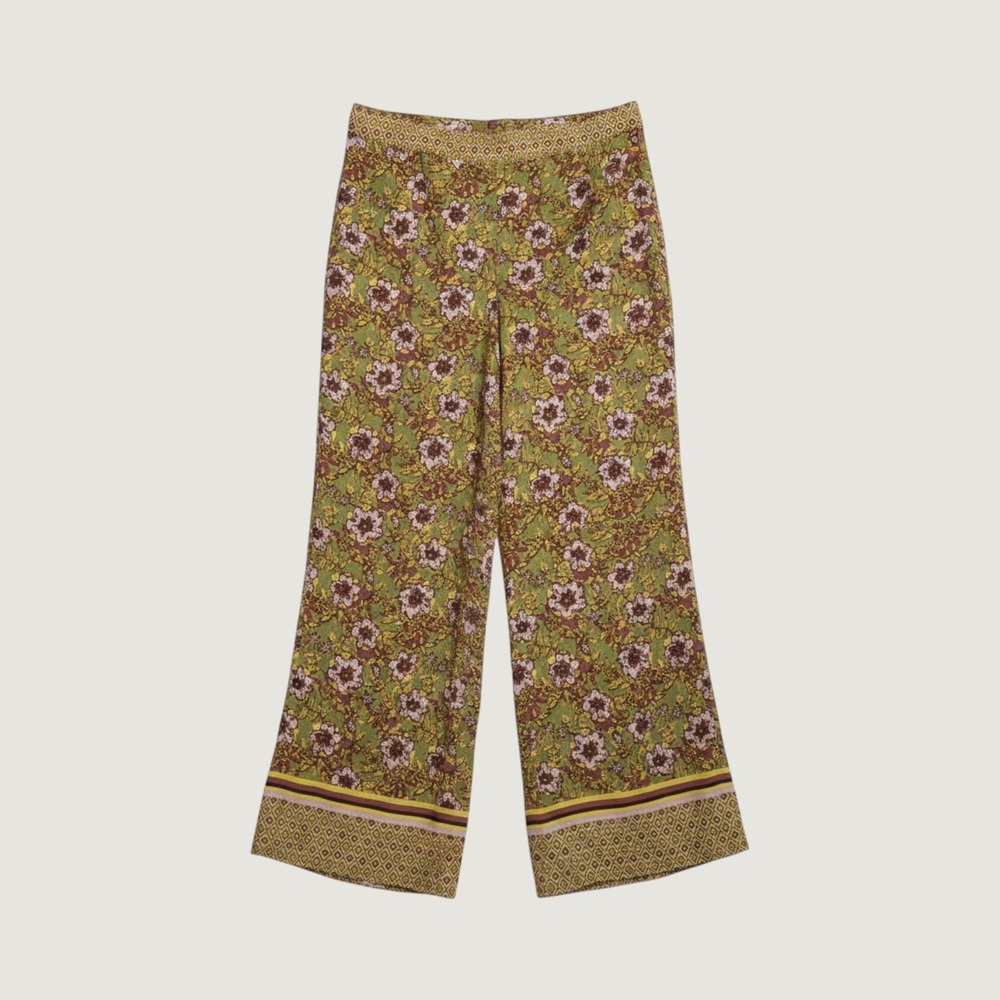 Anthropologie Cupcakes and Cashmere Floral Wide Leg Pants Womens Medium Boho